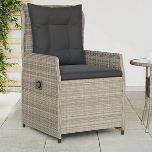 Verstellbare Gartensessel, 2er Set, Hellgrau Rattan