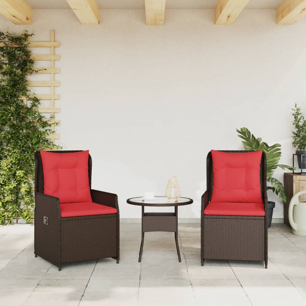 Liegende Gartenstühle 2er Set Braun Rattan