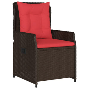 Liegende Gartenstühle 2er Set Braun Rattan