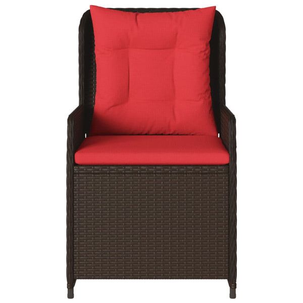 Liegende Gartenstühle 2er Set Braun Rattan