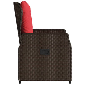 Liegende Gartenstühle 2er Set Braun Rattan
