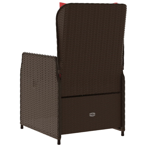 Liegende Gartenstühle 2er Set Braun Rattan