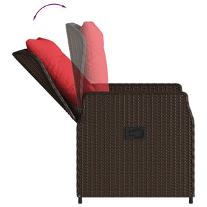 Liegende Gartenstühle 2er Set Braun Rattan