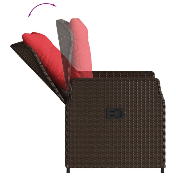 Liegende Gartenstühle 2er Set Braun Rattan