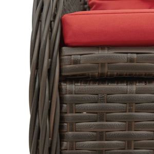 Liegende Gartenstühle 2er Set Braun Rattan