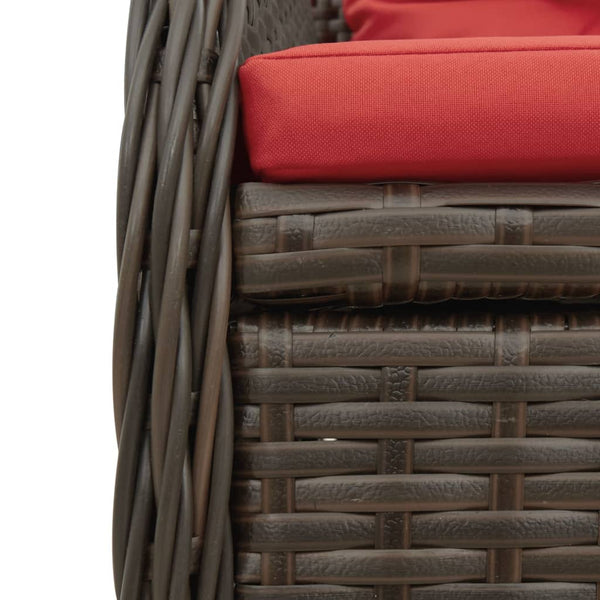 Liegende Gartenstühle 2er Set Braun Rattan