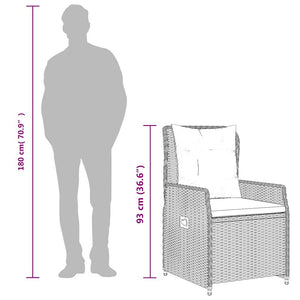 Liegende Gartenstühle 2er Set Braun Rattan