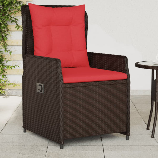 Liegende Gartenstühle 2er Set Braun Rattan