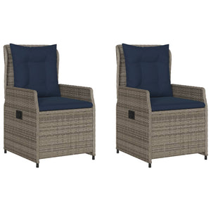 Gartenstühle Liegestühle Poly Rattan Grau 2er Set