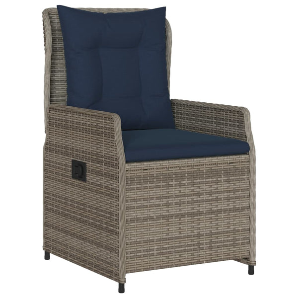 Gartenstühle Liegestühle Poly Rattan Grau 2er Set