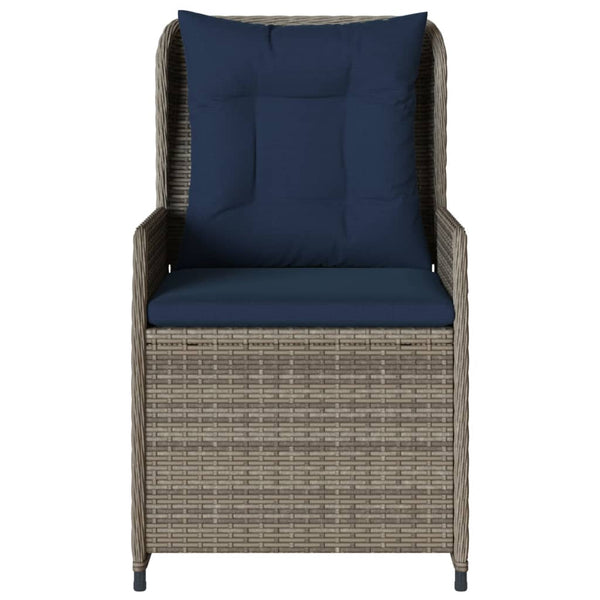 Gartenstühle Liegestühle Poly Rattan Grau 2er Set