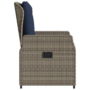Gartenstühle Liegestühle Poly Rattan Grau 2er Set