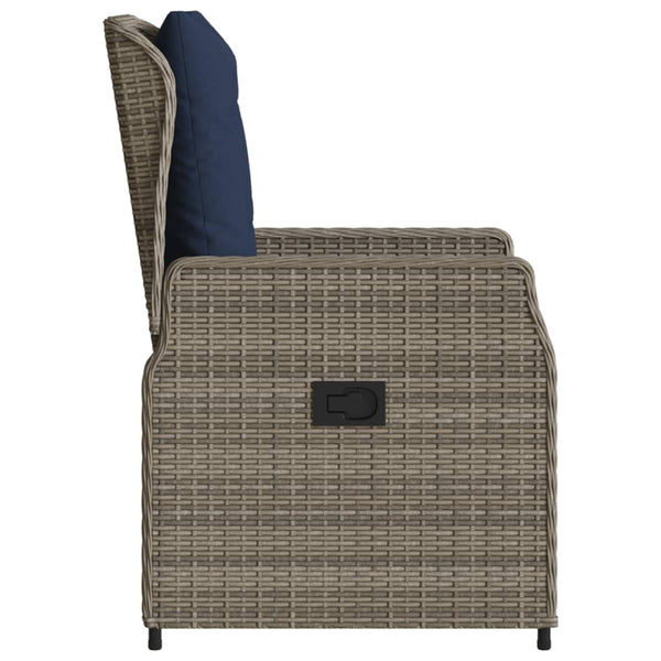 Gartenstühle Liegestühle Poly Rattan Grau 2er Set
