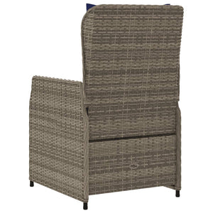 Gartenstühle Liegestühle Poly Rattan Grau 2er Set