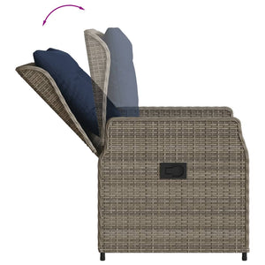 Gartenstühle Liegestühle Poly Rattan Grau 2er Set