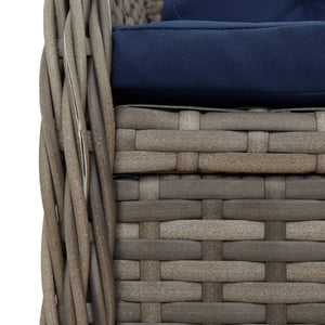 Gartenstühle Liegestühle Poly Rattan Grau 2er Set