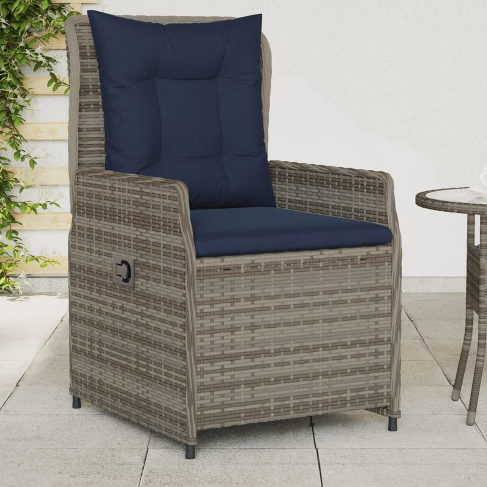 Gartenstühle Liegestühle Poly Rattan Grau 2er Set