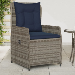 Gartenstühle Liegestühle Poly Rattan Grau 2er Set