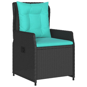 Liegende Gartenstühle 2er Set Poly Rattan Schwarz
