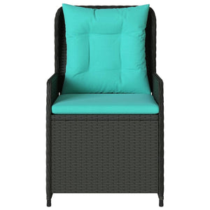 Liegende Gartenstühle 2er Set Poly Rattan Schwarz