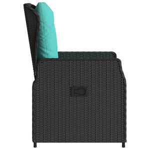 Liegende Gartenstühle 2er Set Poly Rattan Schwarz