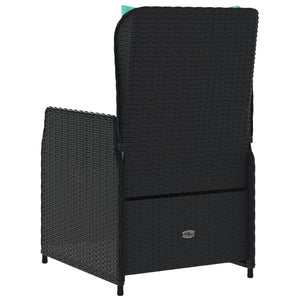Liegende Gartenstühle 2er Set Poly Rattan Schwarz