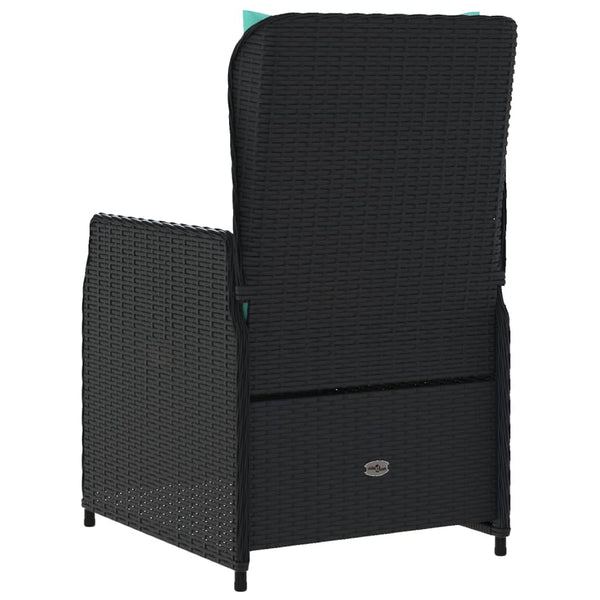 Liegende Gartenstühle 2er Set Poly Rattan Schwarz