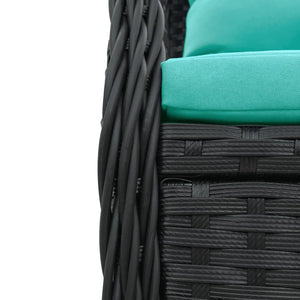 Liegende Gartenstühle 2er Set Poly Rattan Schwarz