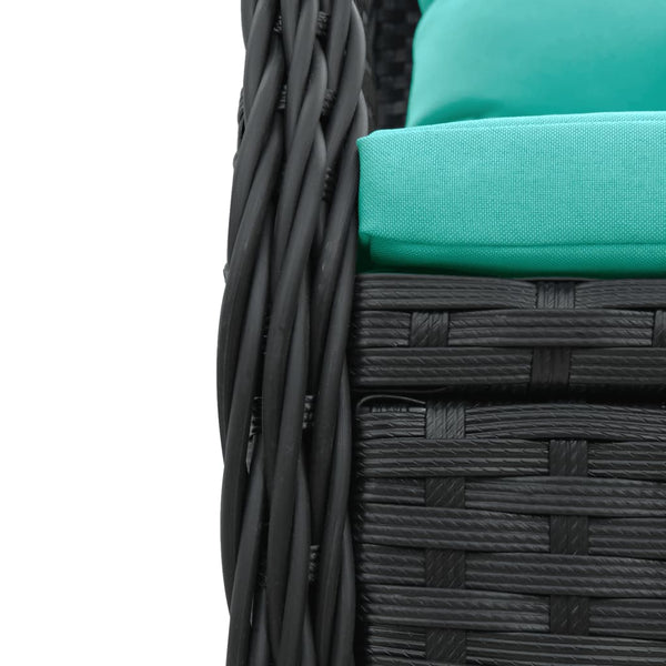 Liegende Gartenstühle 2er Set Poly Rattan Schwarz