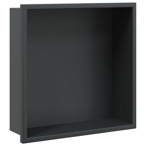Mattschwarze Duschnische Edelstahl 32x32x9 cm