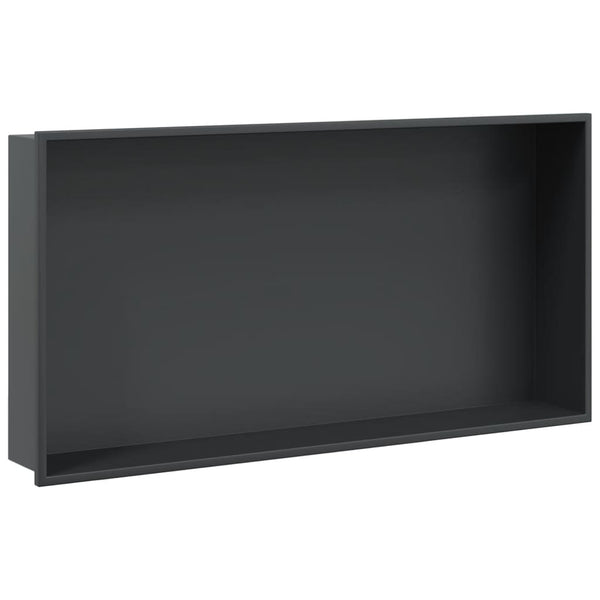 Mattschwarze Duschnische Edelstahl 62x32x9 cm