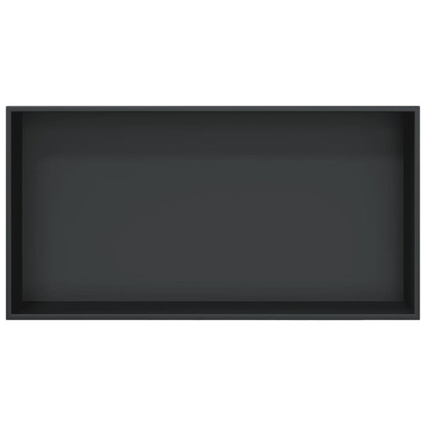 Mattschwarze Duschnische Edelstahl 62x32x9 cm