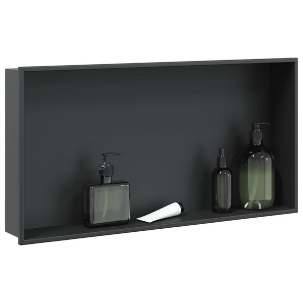 Mattschwarze Duschnische Edelstahl 62x32x9 cm