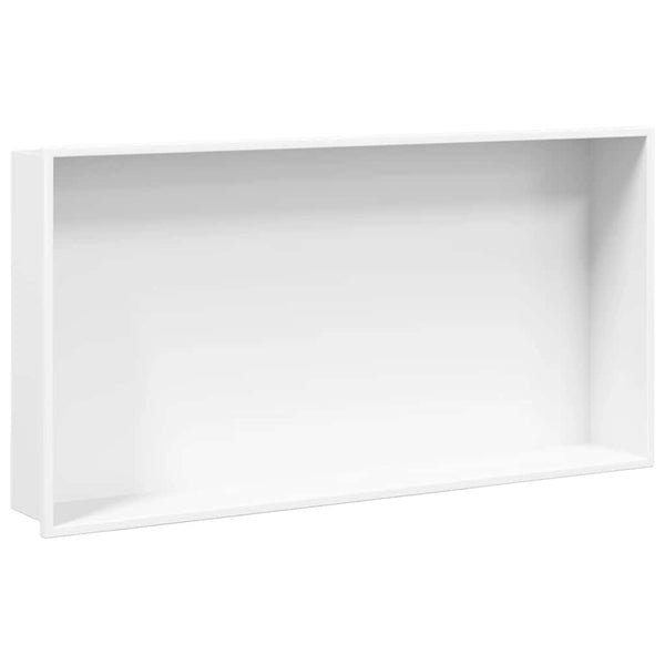 Mattweiße Duschnische Edelstahl 62x32x9 cm