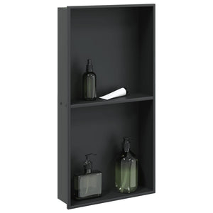 Mattschwarze Duschnische Edelstahl 32x62x9 cm