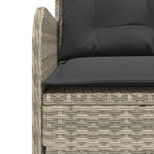 L-förmiges Gartensofa Hellgrau mit Kissen