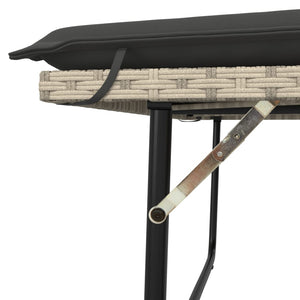 Gartenbank mit Hocker Hellgrau Poly Rattan