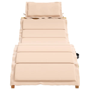 vidaXL Bains de soleil avec coussins 2 pcs Beige Bois d'acacia massif