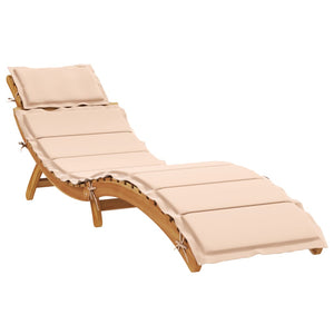 vidaXL Bains de soleil avec coussins 2 pcs Beige Bois d'acacia massif