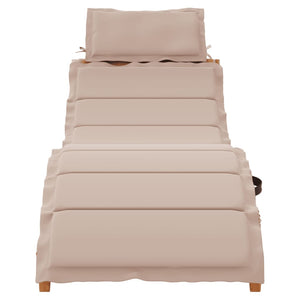 vidaXL Bains de soleil avec coussins 2 pcs Bois d'acacia massif Taupe
