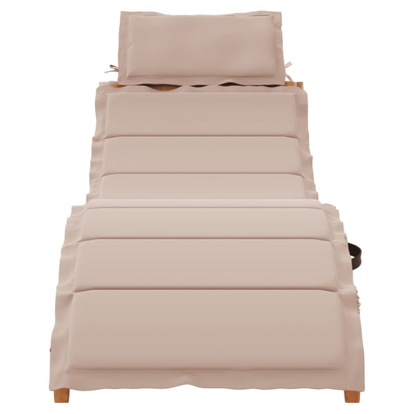 vidaXL Bains de soleil avec coussins 2 pcs Bois d'acacia massif Taupe
