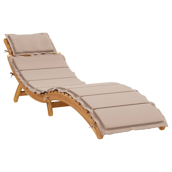 vidaXL Bains de soleil avec coussins 2 pcs Bois d'acacia massif Taupe