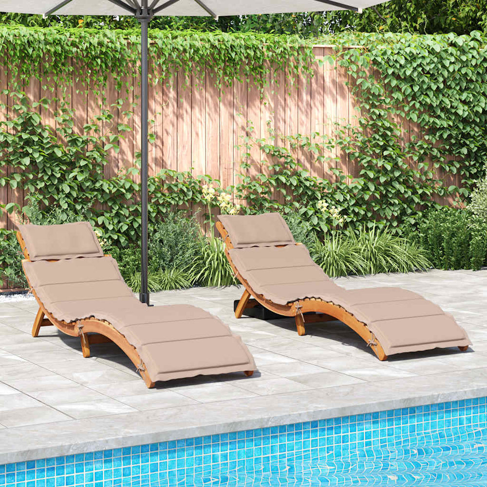 Sonnenliegen mit Auflagen, 2er Set