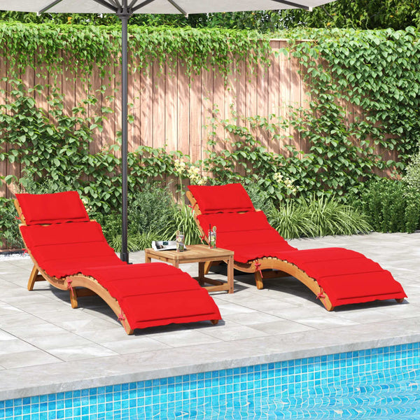 Sonnenliegen mit Auflagen, 2er Set