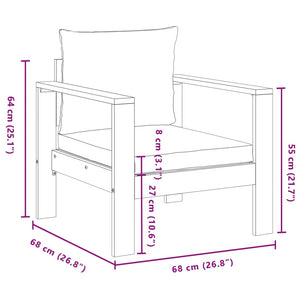 vidaXL Ensemble de canapés de jardin 4 pcs avec coussins Bois d'acacia massif