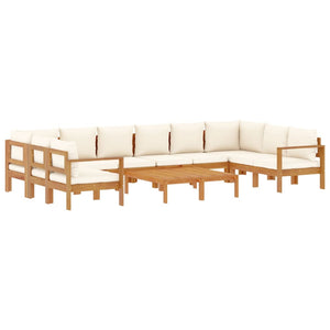 vidaXL Canapé de jardin 8 pièces avec coussins Bois d'acacia massif