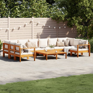 vidaXL Canapé de jardin 8 pièces avec coussins Bois d'acacia massif
