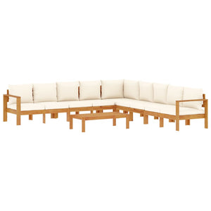 vidaXL Salon de jardin 6 pcs avec coussins Bois d'acacia massif