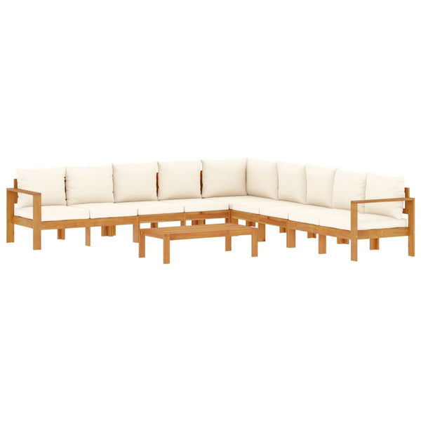vidaXL Salon de jardin 6 pcs avec coussins Bois d'acacia massif