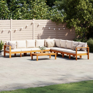 vidaXL Salon de jardin 6 pcs avec coussins Bois d'acacia massif